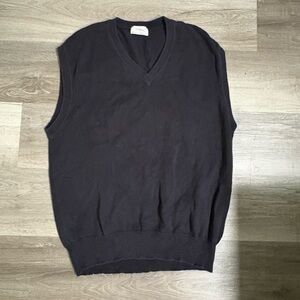 Titleist Black V-Neck Sweater Classic Knit Pullover